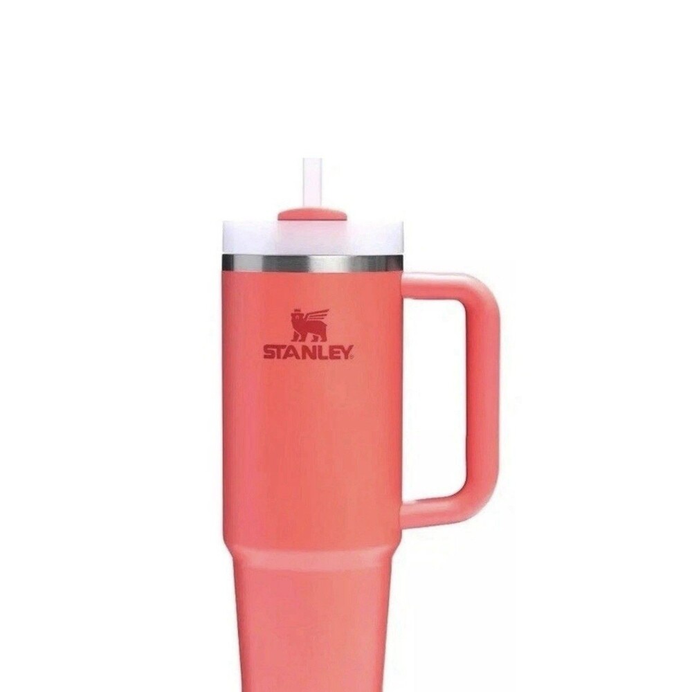 Stanley Tumbler 30oz Flowstate Adventure Quencher H2.0 Coral Orange Thermos NEW